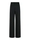 Max Mara Fernet Straight Black Virgin Wool Pants In Black