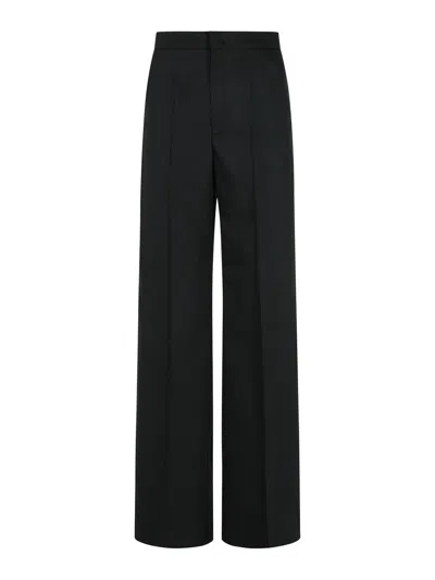 MAX MARA FERNET STRAIGHT BLACK VIRGIN WOOL PANTS