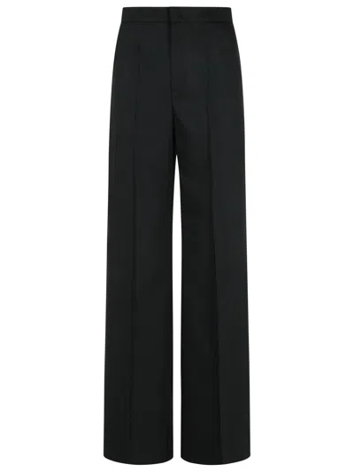 MAX MARA FERNET STRAIGHT BLACK VIRGIN WOOL PANTS
