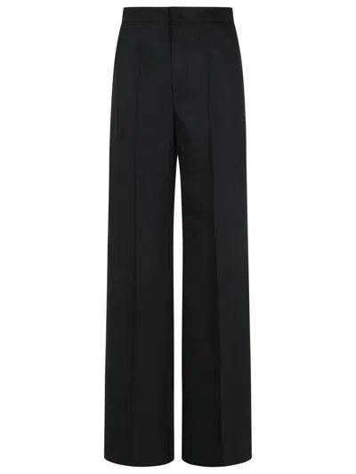 MAX MARA MAX MARA 'FERNET' STRAIGHT BLACK VIRGIN WOOL PANTS WOMEN