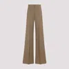 Max Mara Wool High Waist Wide-leg Trousers In Brown