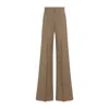 Max Mara Wool High Waist Wide-leg Trousers In Green