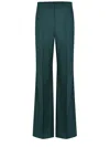 Max Mara High Waist Wide-leg Trousers With Belt Loops In Green