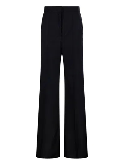 Max Mara 'fernet' Trousers In Lightweight Pure Wool Canvas In Black