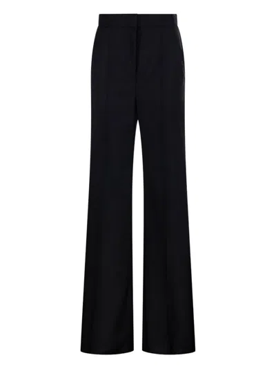 Max Mara 'fernet' Trousers In Lightweight Pure Wool Canvas With A Waist  In Black