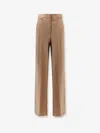 Max Mara Women Fernet Virgin Wool Trousers In Brown