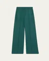 Max Mara Fernet Wide Leg Wool Cashmere Trousers In Green