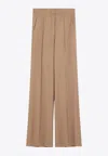 Max Mara Fernet Wide-leg Wool Pants In Sand