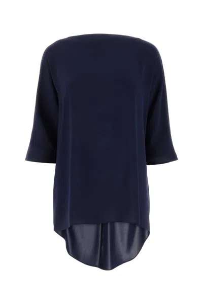 Max Mara Ferro Blouse In Triacetate Blend In Blue
