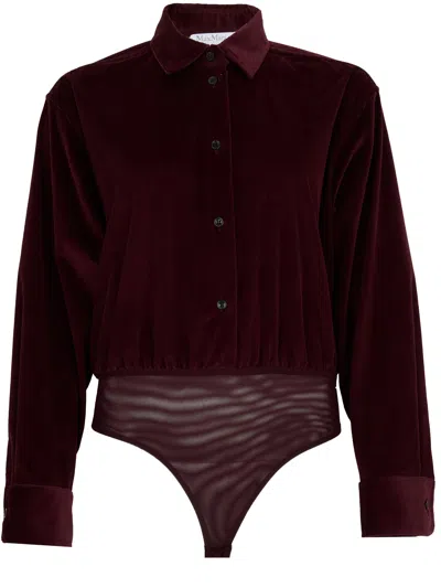 Max Mara Ciliegia Cotton Blend Shirt In Burgundy