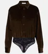 Max Mara Body Fertile Aus Baumwoll-cord In Green
