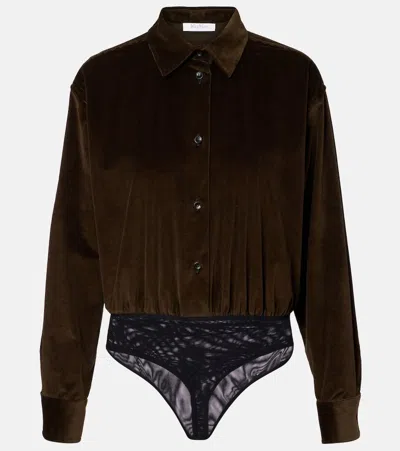 Max Mara Body Fertile Aus Baumwoll-cord In Green