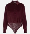 Max Mara Fertile Long-sleeved Bodysuit Shirt In Burgundy