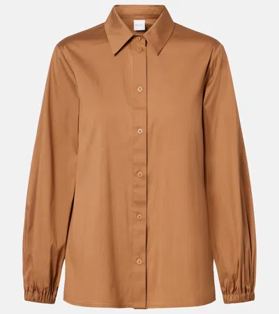 Max Mara Fertile Cotton-blend Shirt In Brown