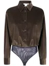 Max Mara "fertile" Velvet Body Shirt Clothing In Brown