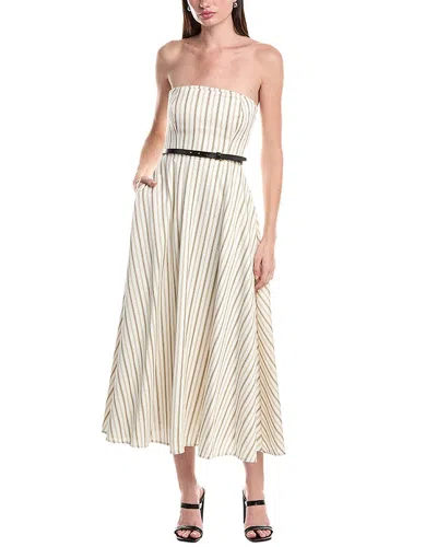 Max Mara Fervida Jersey Linen-blend Midi Dress In Beige