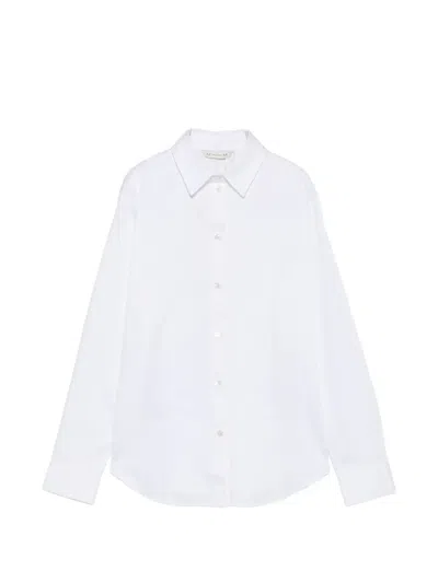 Max Mara Fiacre Long-sleeve Button-up Shirt In White