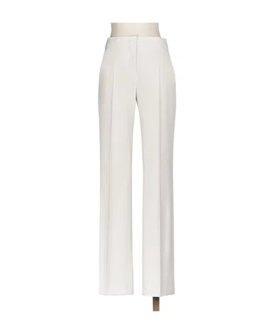 Max Mara Fianco Logo Casual Pants In White