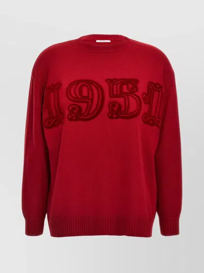 MAX MARA 'FIDO' CREW NECK EMBROIDERED DETAIL SWEATER