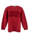 Max Mara Logo Wool And Cashmere Jumper In Red