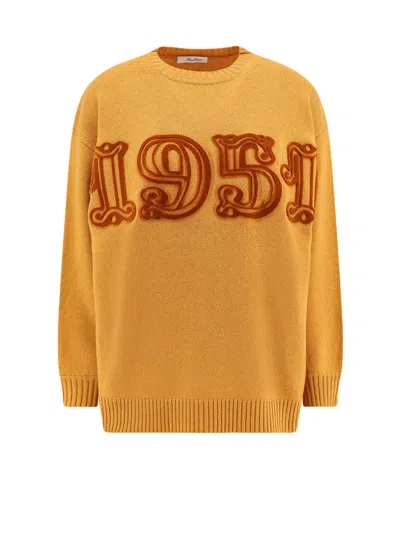 Max Mara Fido Wool And Cashmere Sweater In Yellow