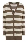 Max Mara Striped Longline Knitwear Front Pockets