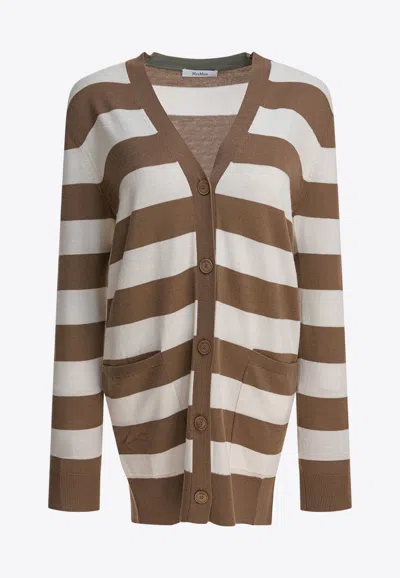 MAX MARA FIEMME 1951 PATCH STRIPED CARDIGAN