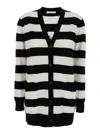 Max Mara Knitwear With Striped Pattern And V-neckline In Black