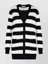Max Mara Knitwear With Striped Pattern And V-neckline In Black