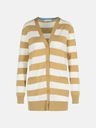 Max Mara 'fiemme' Virgin Wool Sand Cardigan