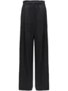 Max Mara High Waist Satin Finish Wide Leg Trousers In Black