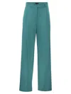 Max Mara Pianoforte Turquoise Satin Fiesta Wide-leg Pant In Green