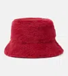 Max Mara Figura Wool And Silk Teddy Bucket Hat In Rot
