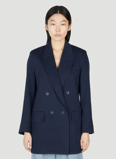 Max Mara Filante Double Breasted Blazer In Blue