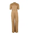 Max Mara Filippo Cotton Gabardine Jumpsuit In Nude