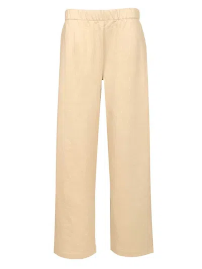 Max Mara Filovia Jersey Wide Leg Sweatpants Trousers Beige In Neutral