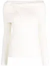 Max Mara Filovia Ribbed-knit Top In White