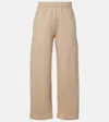Max Mara Filovia Silk And Cotton Wide-leg Pants In Brown