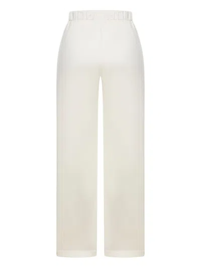 Max Mara Wide Jersey Trousers In White