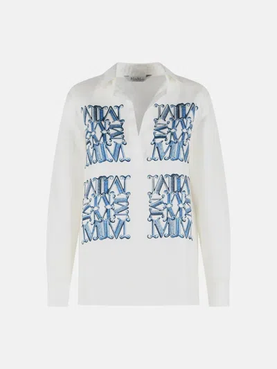 Max Mara 'filtro' 'oceano' White Silk Shirt