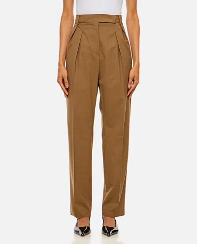 Max Mara Finale High Waist Trousers In Brown