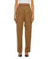 Max Mara Finale High Waist Trousers In Brown