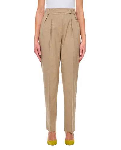 Max Mara Finale High Waist Trousers In Beige
