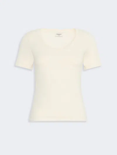 Max Mara Fine Rib-knit Jersey T-shirt In White