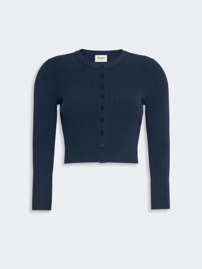 Max Mara Fine Rib-knit Viscose Yarn Cardigan In Black