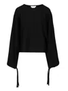 Max Mara Fine Wool Yarn Sweater Knitwear Black In Black