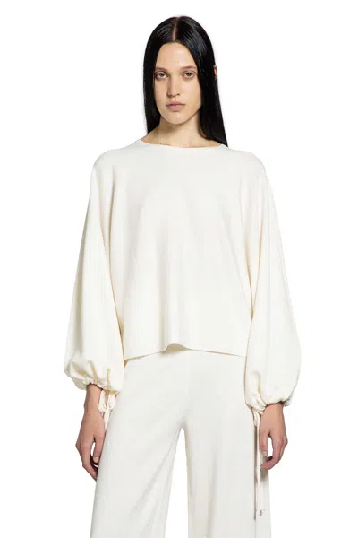 Max Mara Fine Wool Yarn Sweater In White
