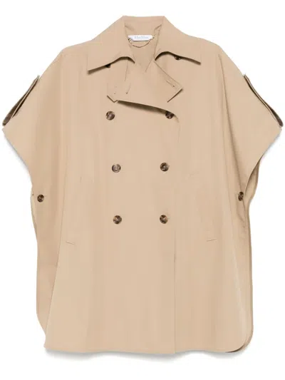 Max Mara Finezza Cape In Neutrals