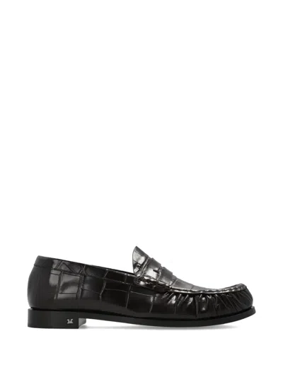 Max Mara Fingere Croc-effect Leather Ballet Flats In Brown