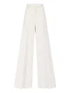 Max Mara Wide Leg High Waist Trousers With Pleated Front In White